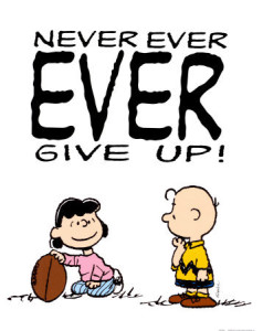 charlie brown give up